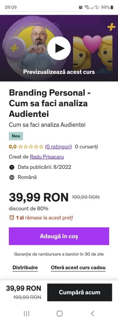 Cursul Cum sa faci Analiza Audientei pe Udemy - www.raduprisacaru.ro