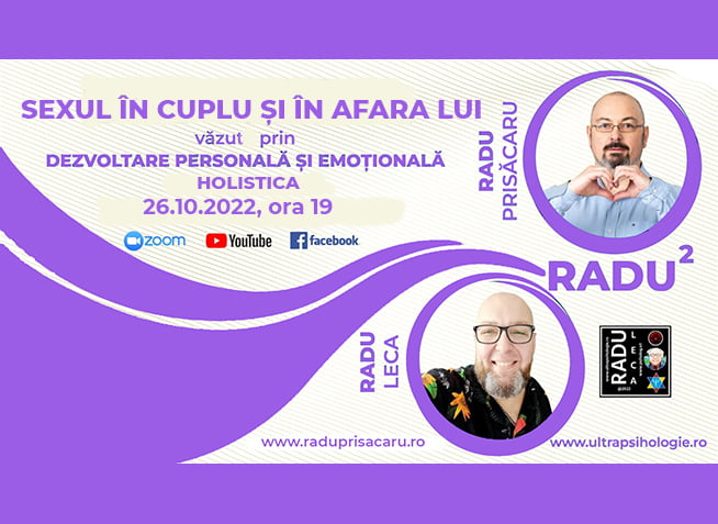 Live despre Solutii Holistice pentru SEXUL IN CUPLU SI IN AFARA LUI - 2 - Miercuri 26.10.2022, ora 19.00 - www.holisticacademy.ro